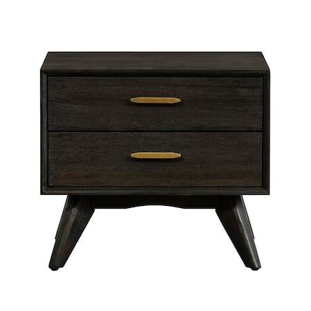 Armen Living Baly Acacia Mid-Century 2 Drawer Night stand LCLFLABR